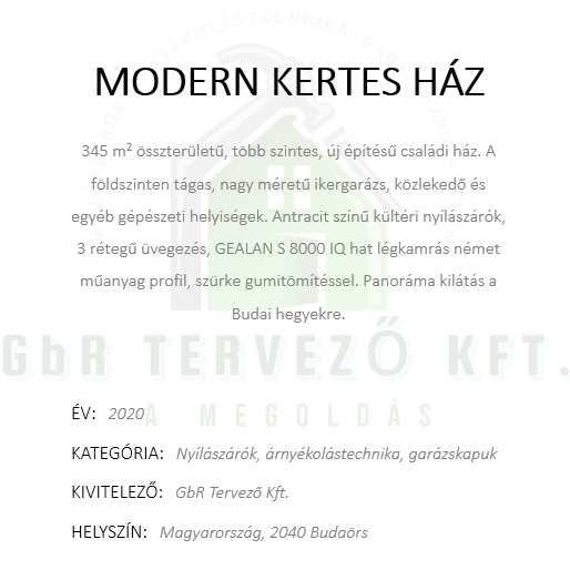 modern kertes ház S 8000 IQ hat légkamrás német műanyag profilból kívül antracit színben