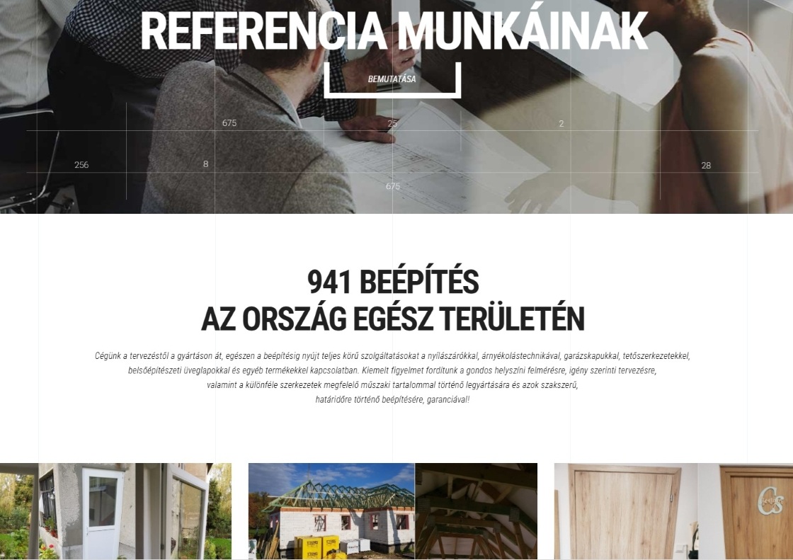 referencia munkák bemutatása nyílászárók árnyékolástechnika garázskapuk tetőszerkezetek belsőépítészeti üveglapok